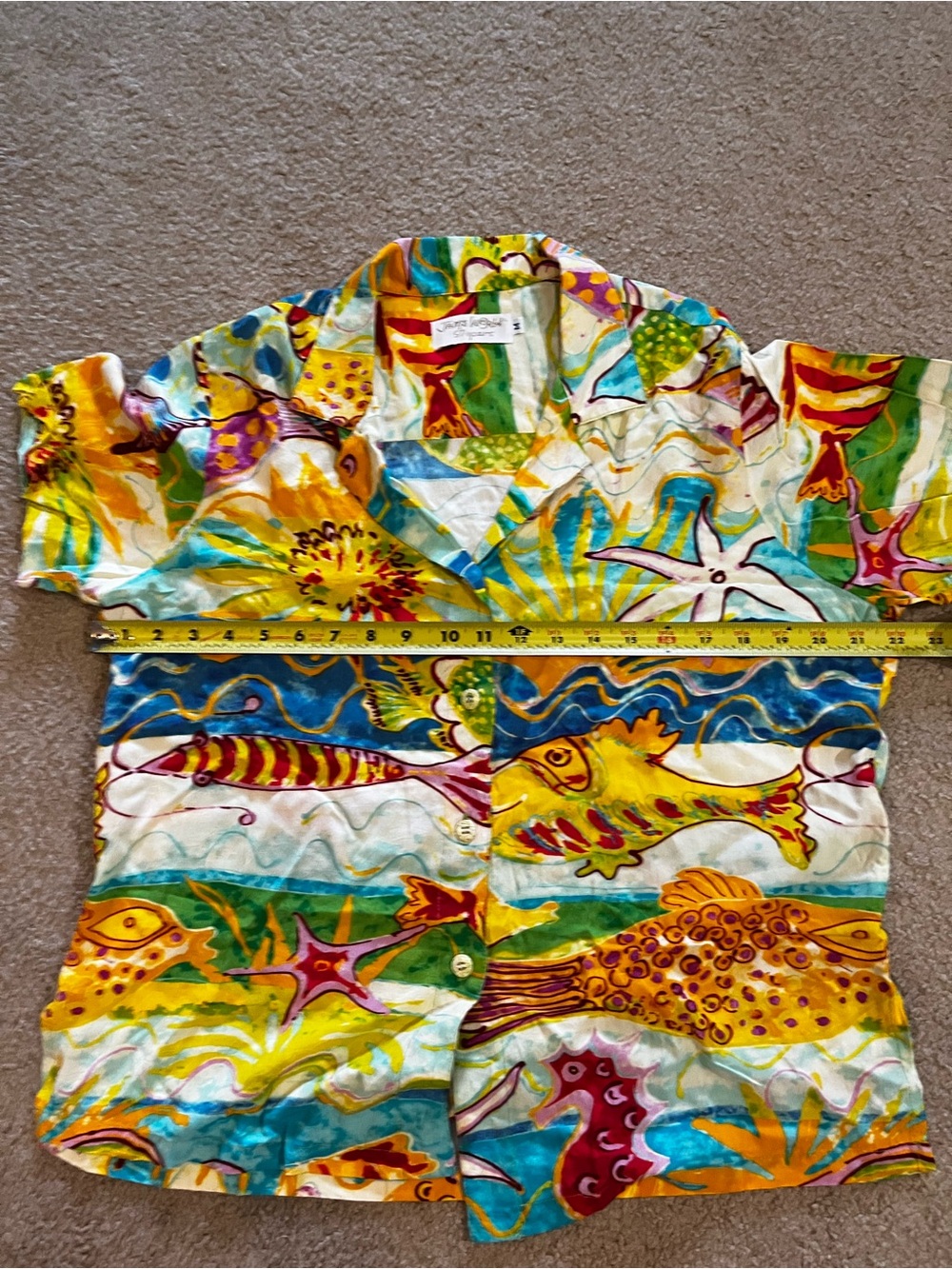 Jams World 50 Years Creatures of the Sea Hawaiian Aloha Shirt Unisex M